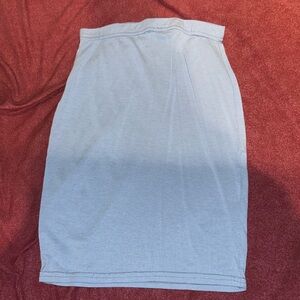 Light blue pencil skirt, knee length